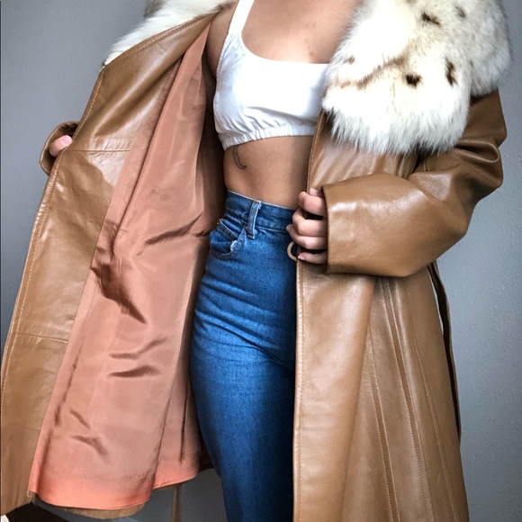 Vintage 24k Leather By Dan di modes Carmel Coat - Picture 7 of 8